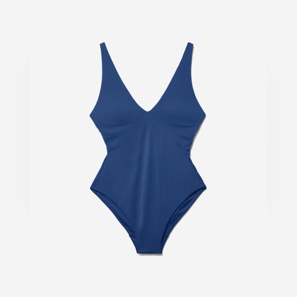 Everlane V-Neck One-Piece in Blue Dusk - Picture 5 of 8